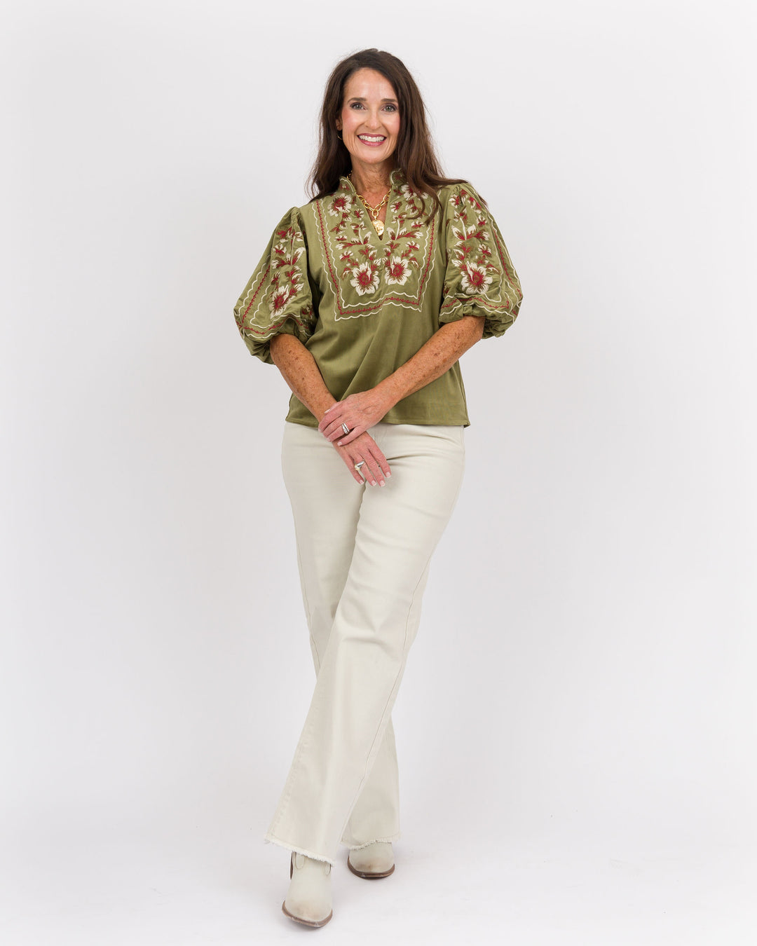 Leona Floral Corduroy Top