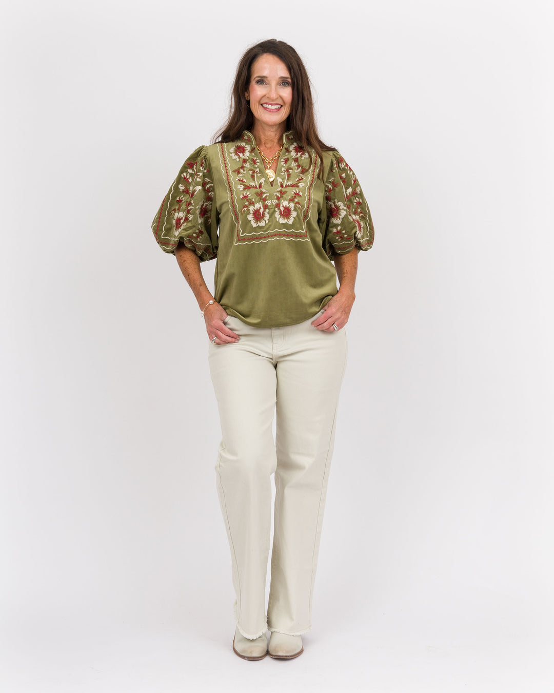 Leona Floral Corduroy Top