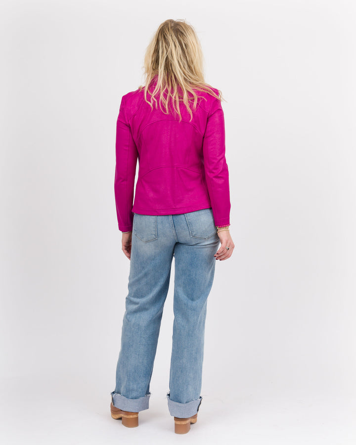 Clara Sunwoo Liquid Leather Jacket-Magenta