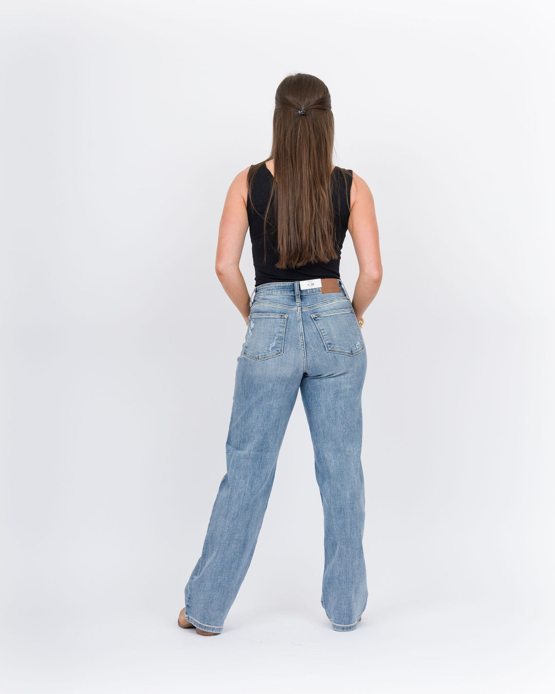 Judy Blue High Waisted Light Washed Straight Leg Jeans