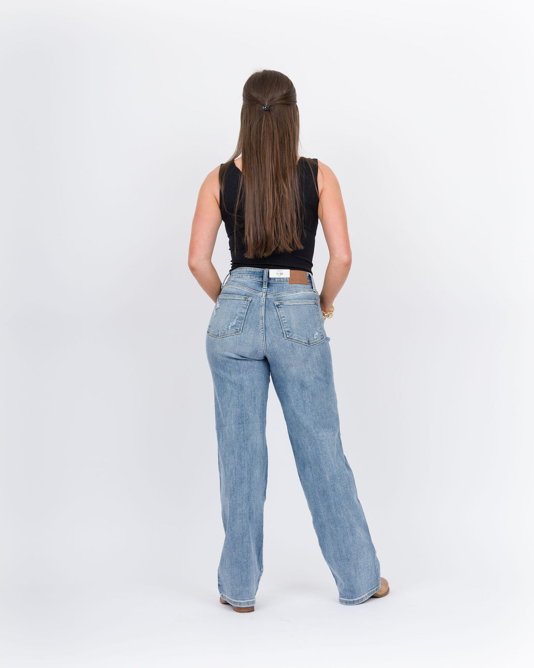 Judy Blue High Waisted Light Washed Straight Leg Jeans