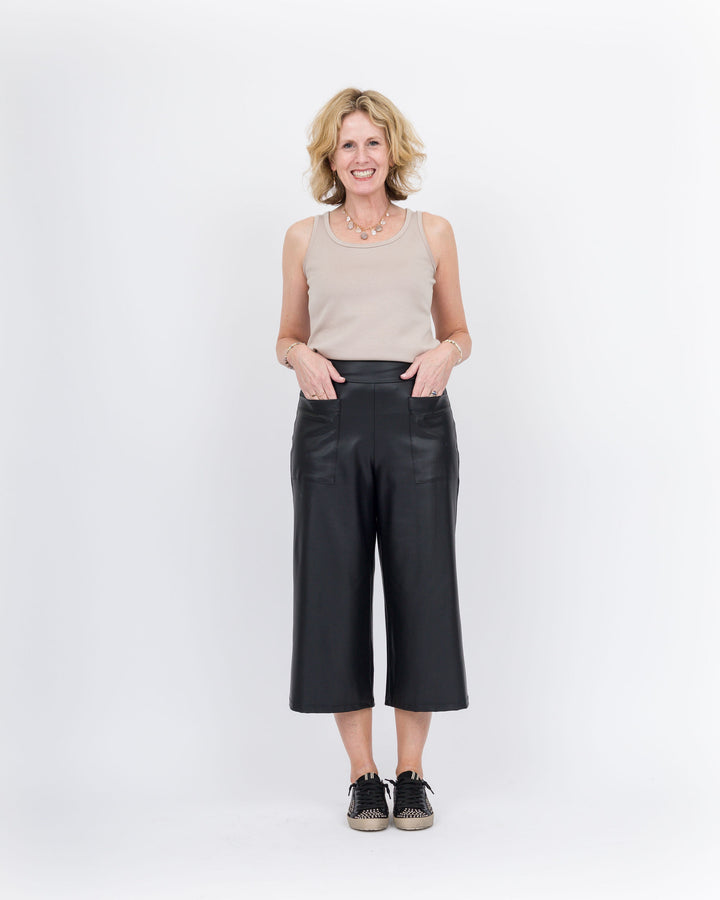 Clara Sunwoo Liquid Leather Gaucho Pants