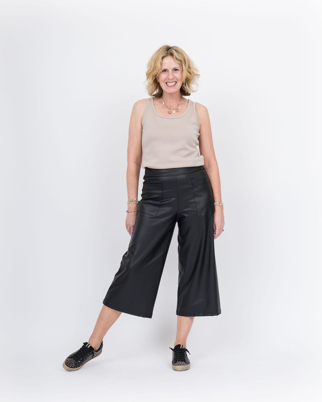 Clara Sunwoo Liquid Leather Gaucho Pants