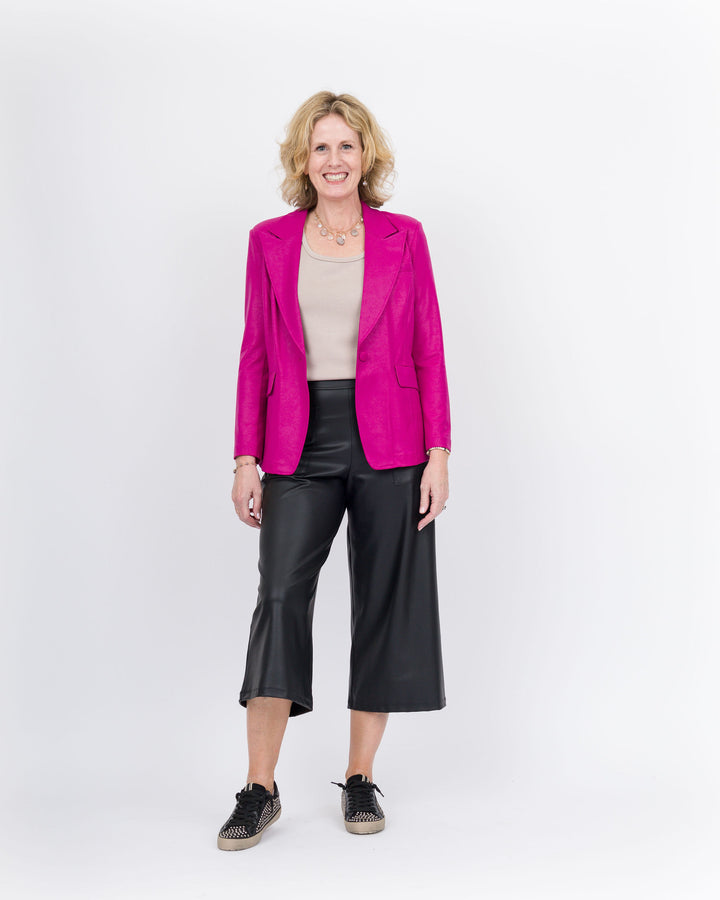 Clara Sunwoo Liquid Leather Singnature Pocket Blazer - Magenta