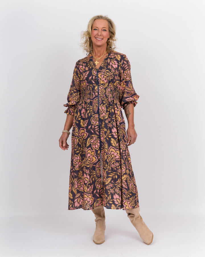 Davenport Navy Midi Dress