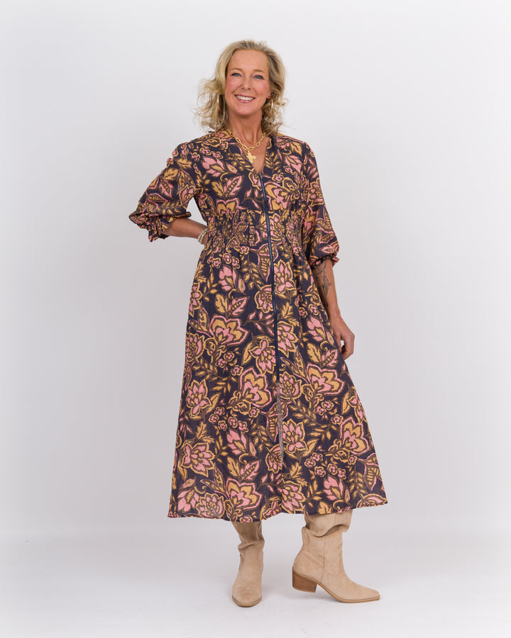 Davenport Navy Midi Dress