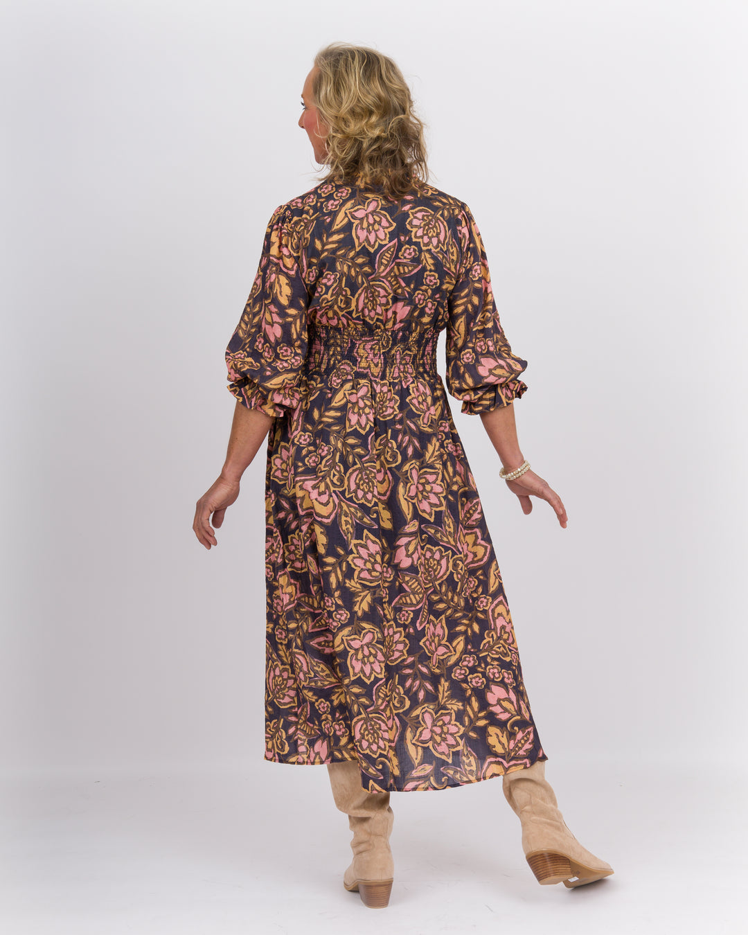 Davenport Navy Midi Dress