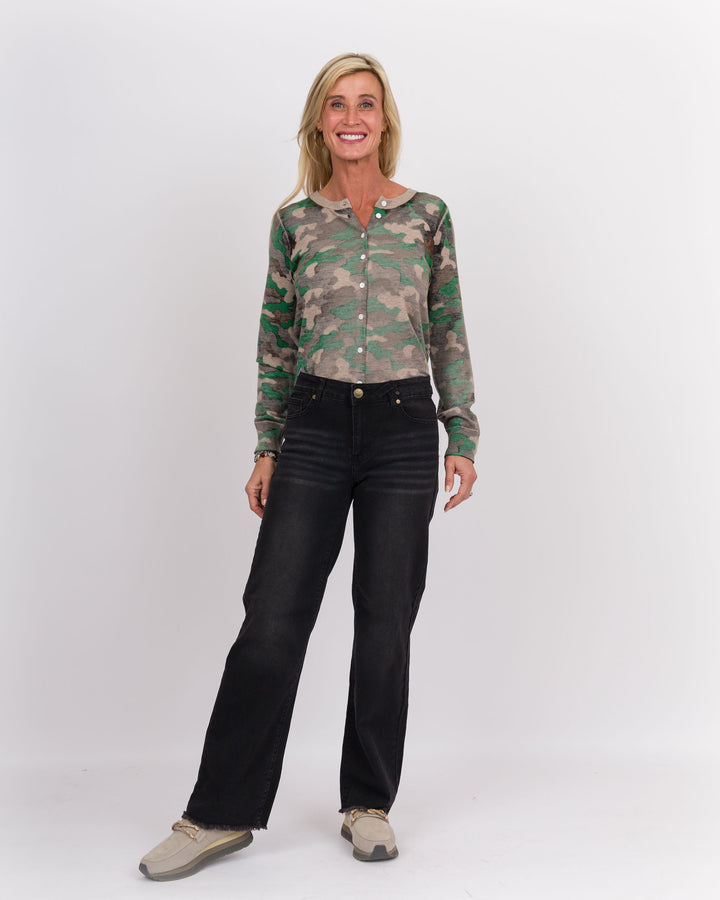 Heart of Pine Mineral Black Wide Leg Jeans