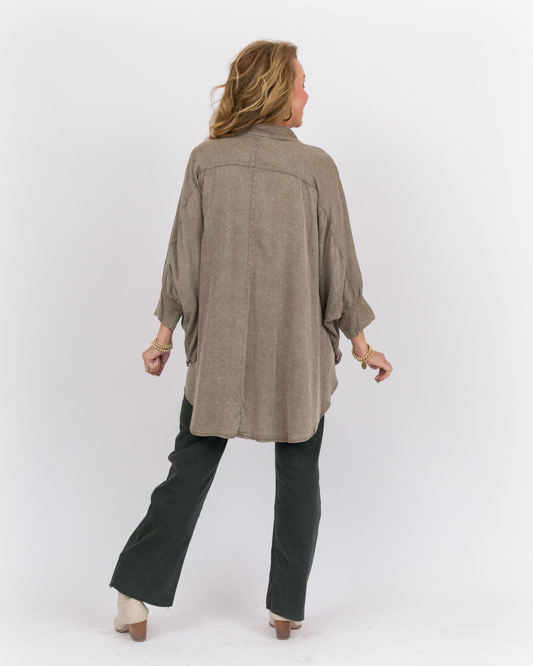 Ash Olive Dolman Sleeve Top