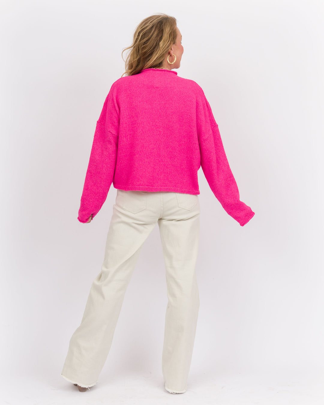 Long Sleeve Cardigan Hot Pink