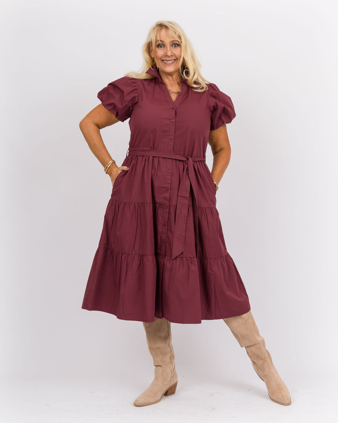 Clara  Wine Dress