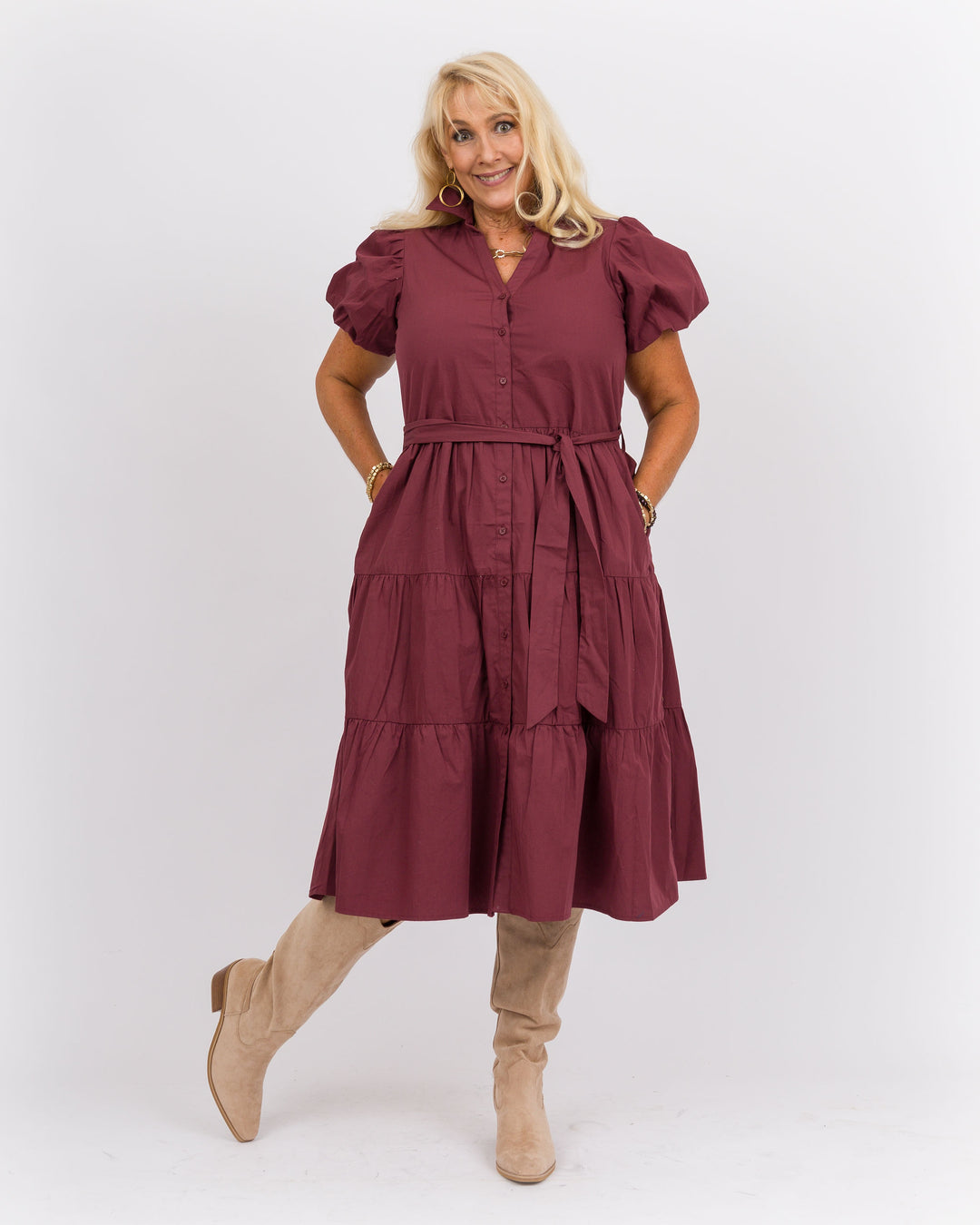 Clara  Wine Dress
