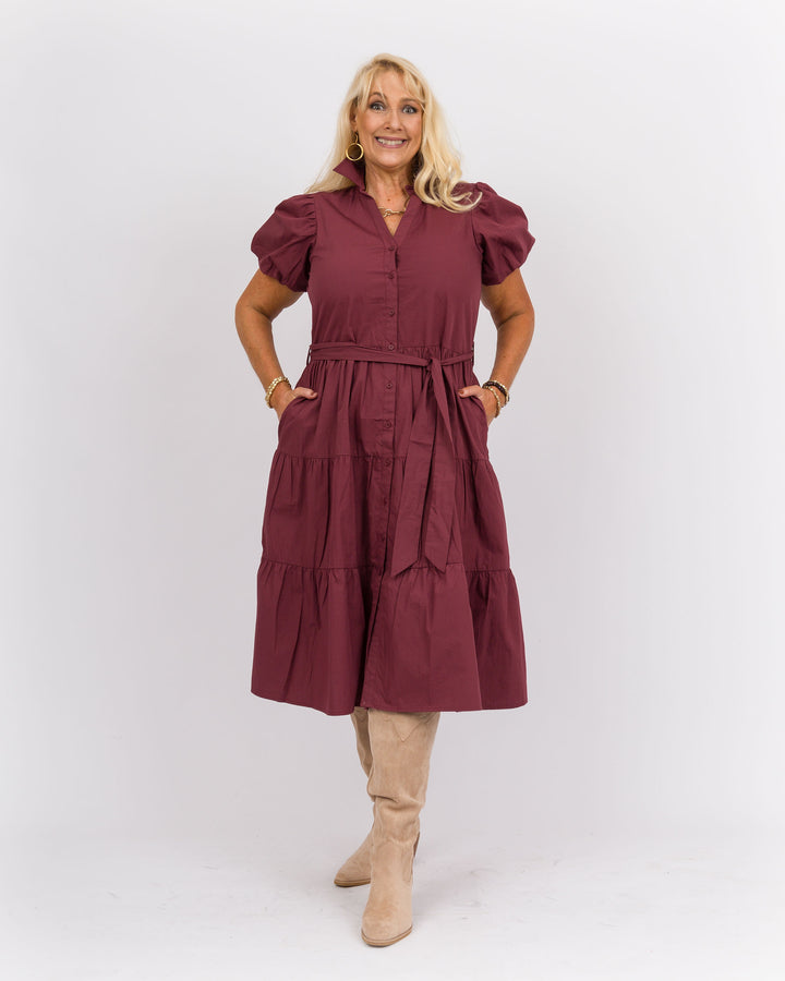 Clara  Wine Dress