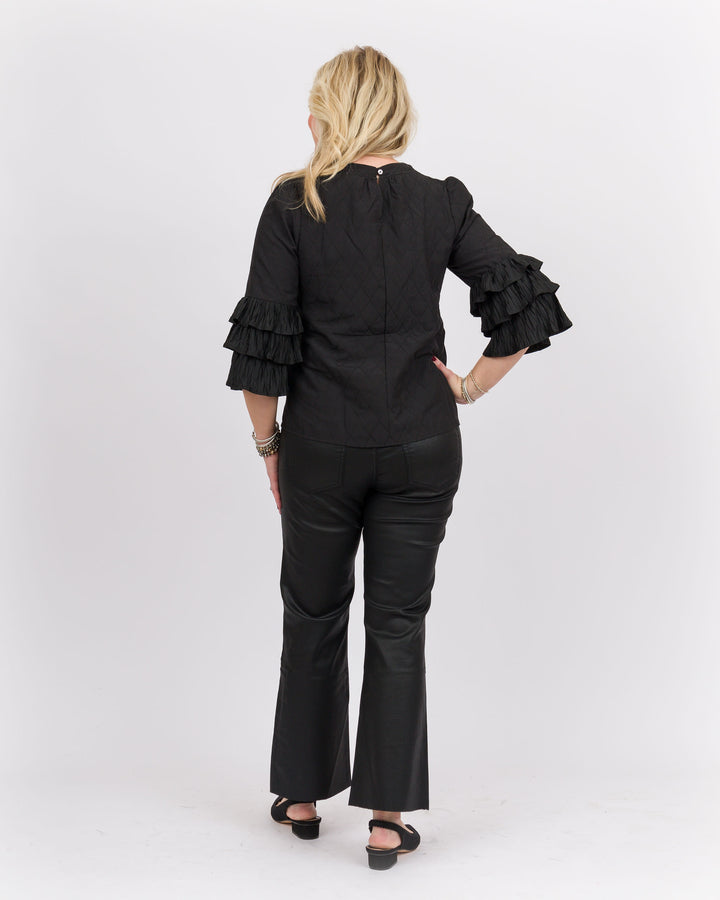 Black 3 Layered Pleated Top