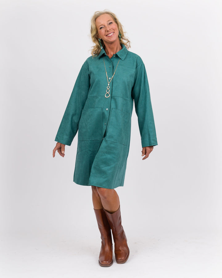 Teal Green Duster Dress