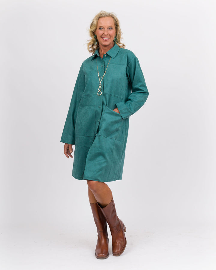 Teal Green Duster Dress