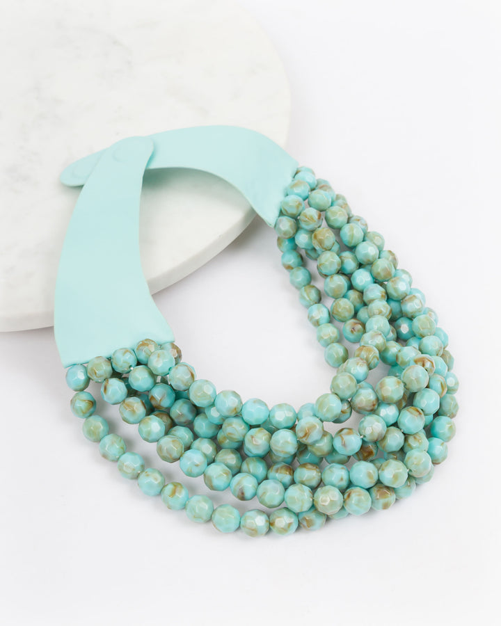 Faceted Marble Necklace - Turquoise