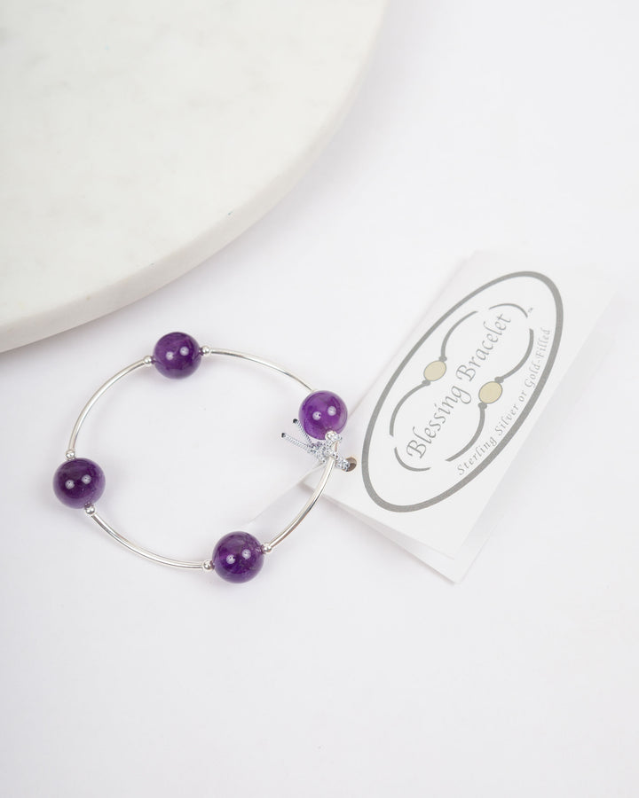 Blessing Bracelet -  Silver with Amethyst