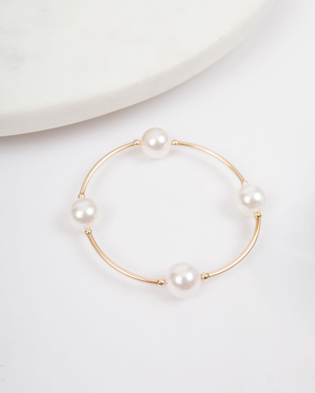 Blessing Bracelet -  Gold with White Pearl