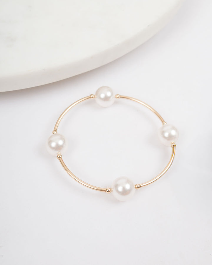 Blessing Bracelet -  Gold with White Pearl