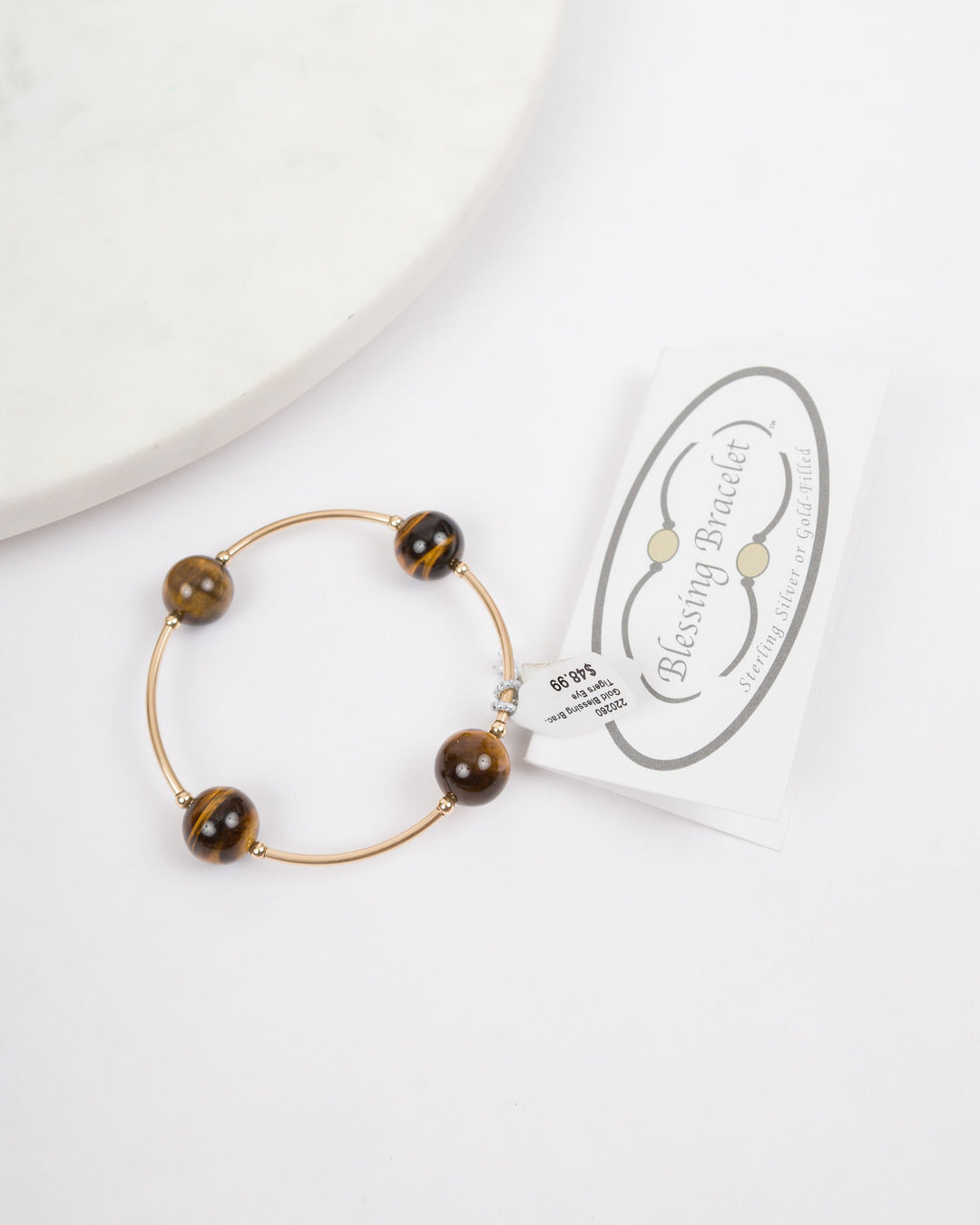 Gold  Blessing Bracelet - Tigers Eye