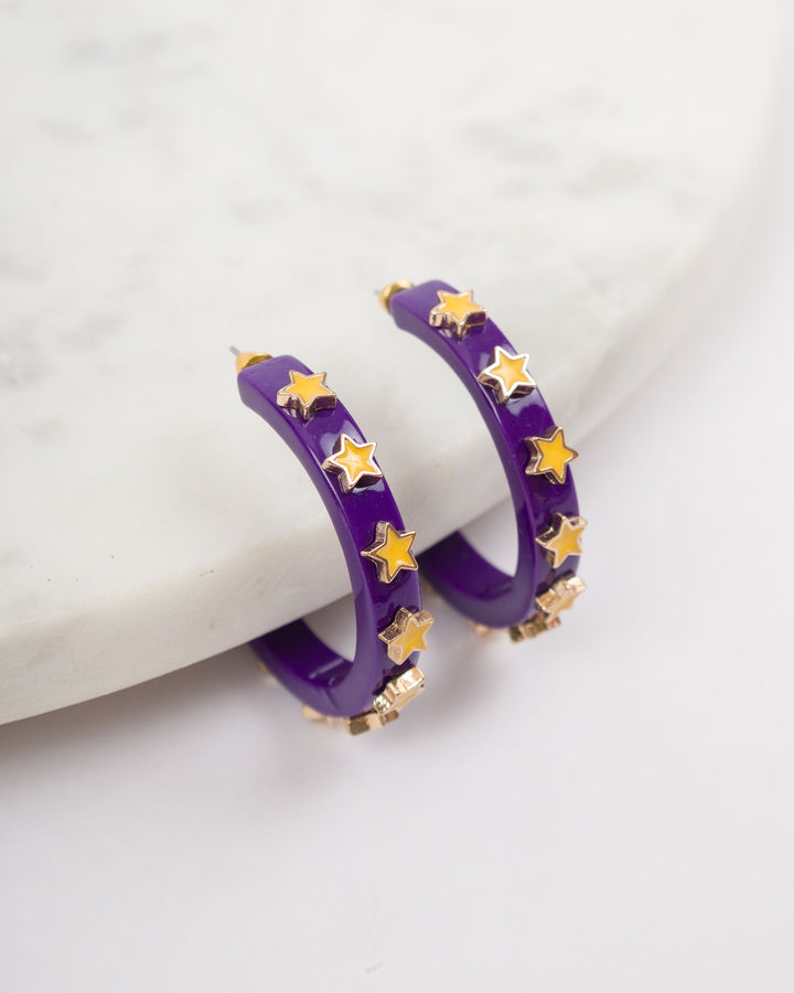 Star Gameday Earrings - Purple