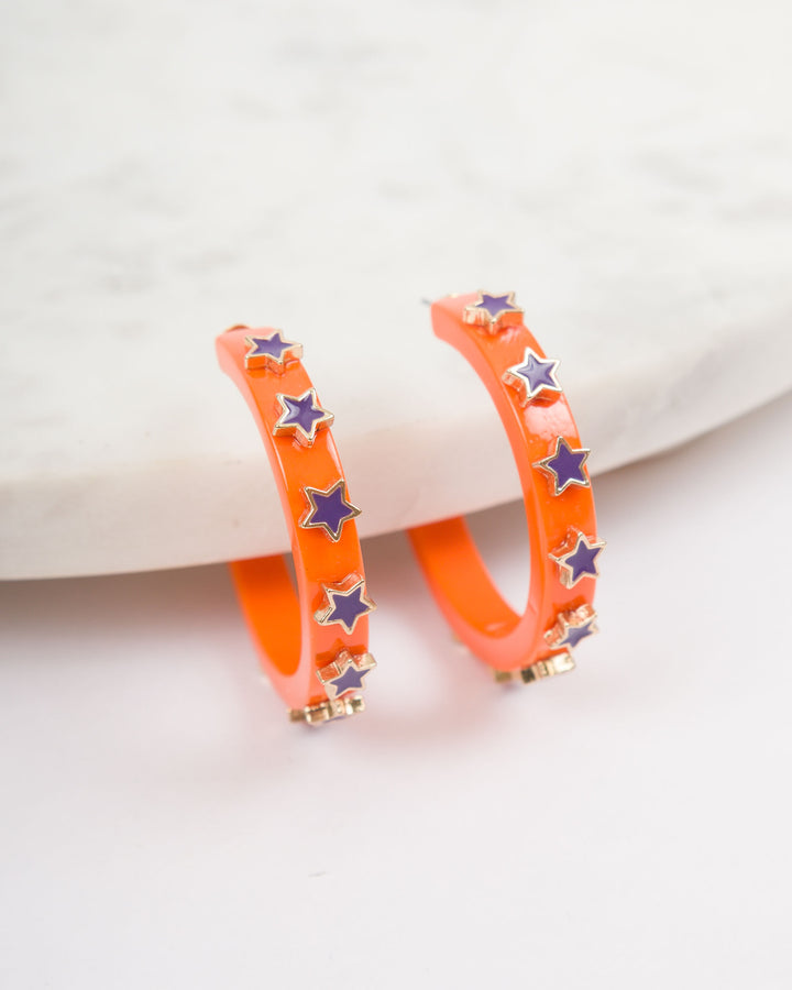 Star Gameday Earrings - Orange