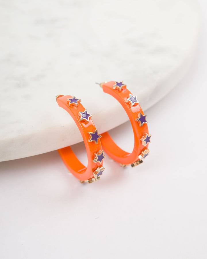 Star Gameday Earrings - Orange