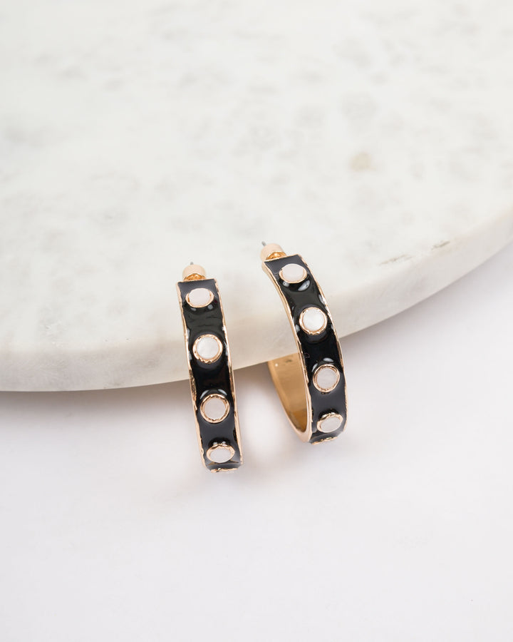 Round Resin Epoxy Hoops - Black and White