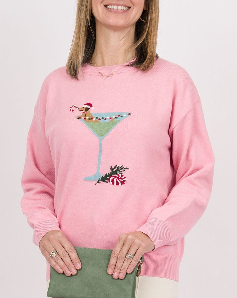 Pink Cocktail Dog Sweater