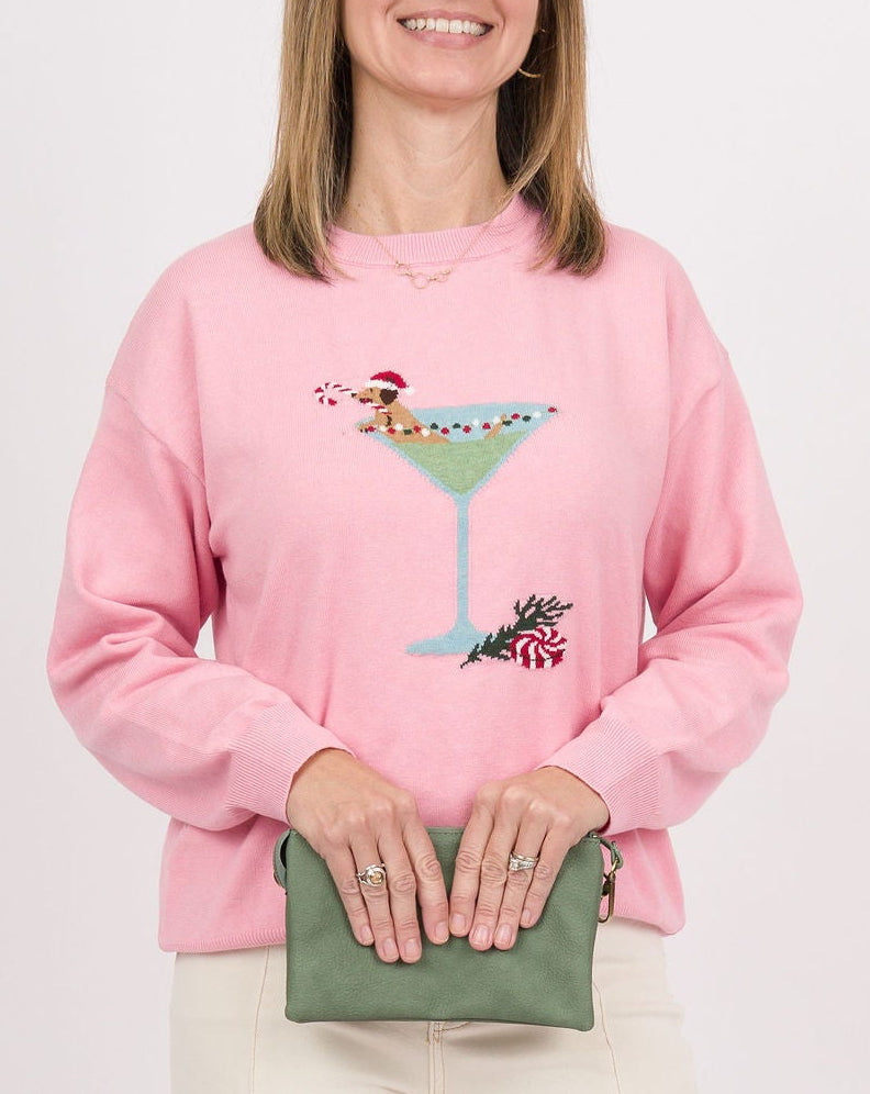 Pink Cocktail Dog Sweater