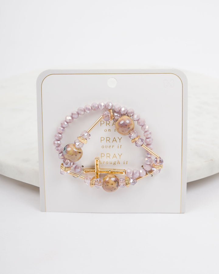 Pray On It Bracelet - Mauve