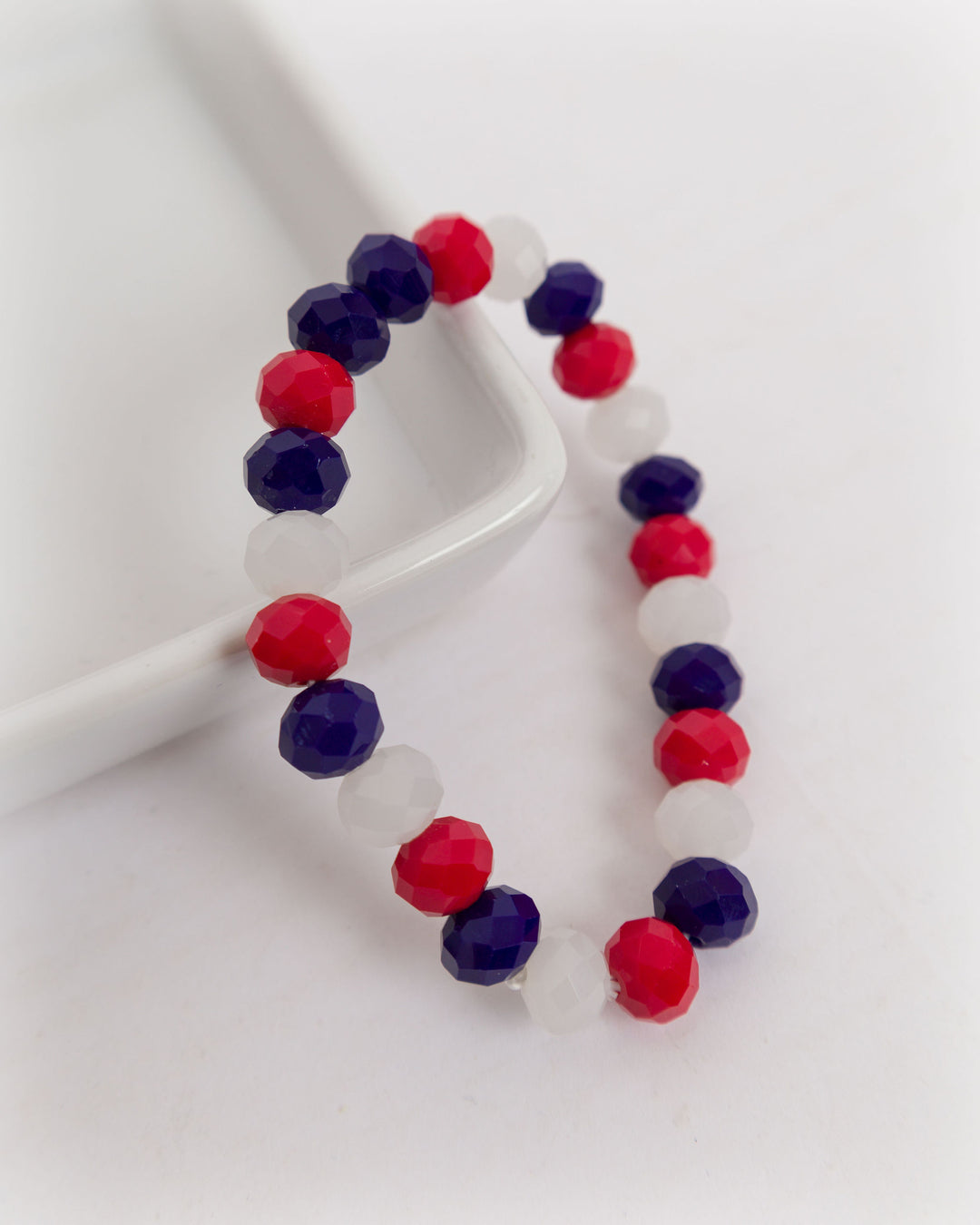 Red, White and Blue Beaded Bracelets