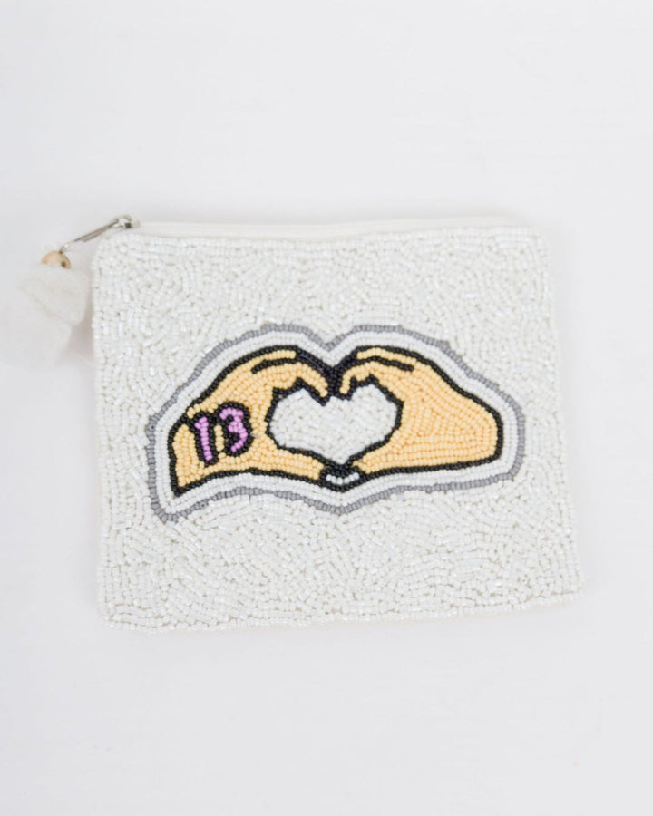 Heart with #13 Beaded Pouch