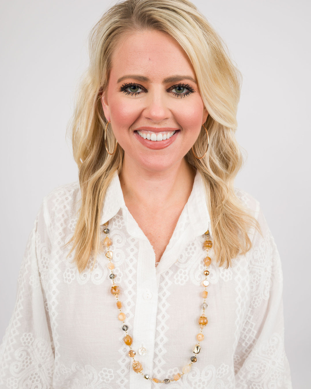 Soiree Chunky Bead Necklace Rose Gold