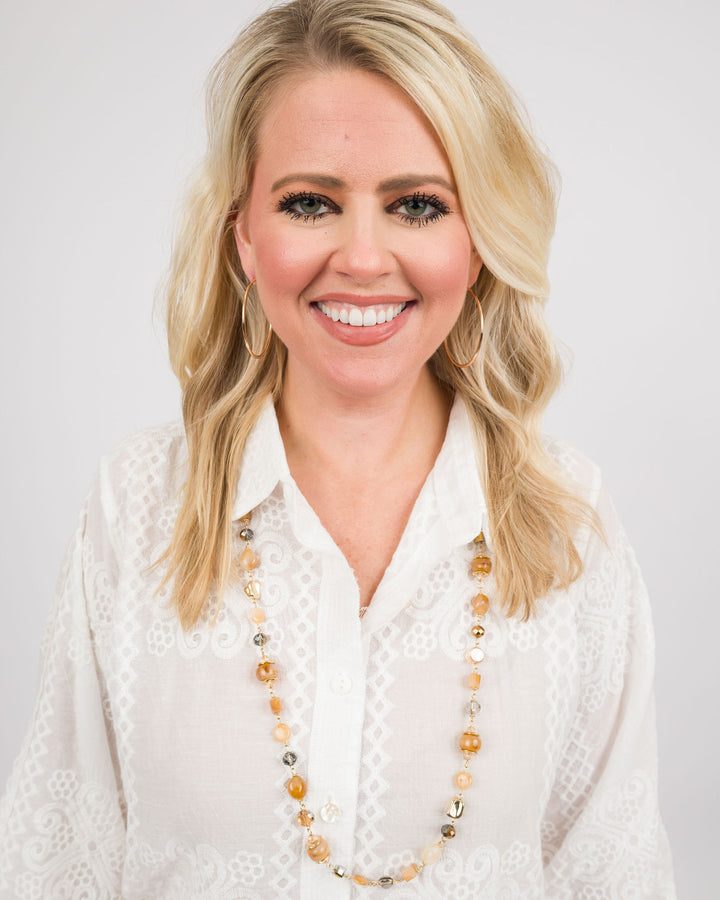 Soiree Chunky Bead Necklace Rose Gold