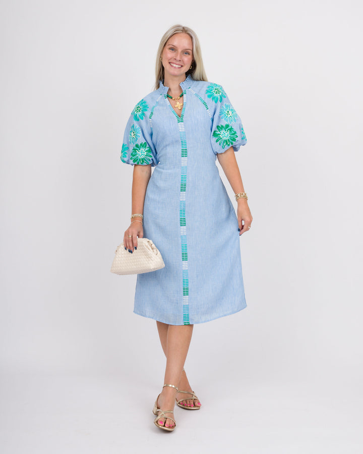 Bridget Blue Midi Dress