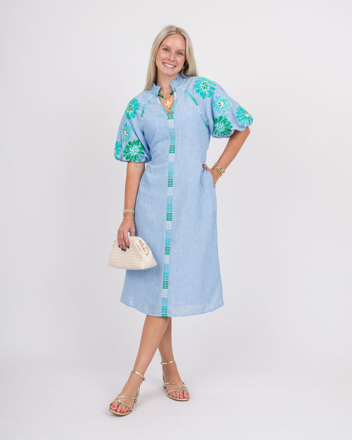 Bridget Blue Midi Dress