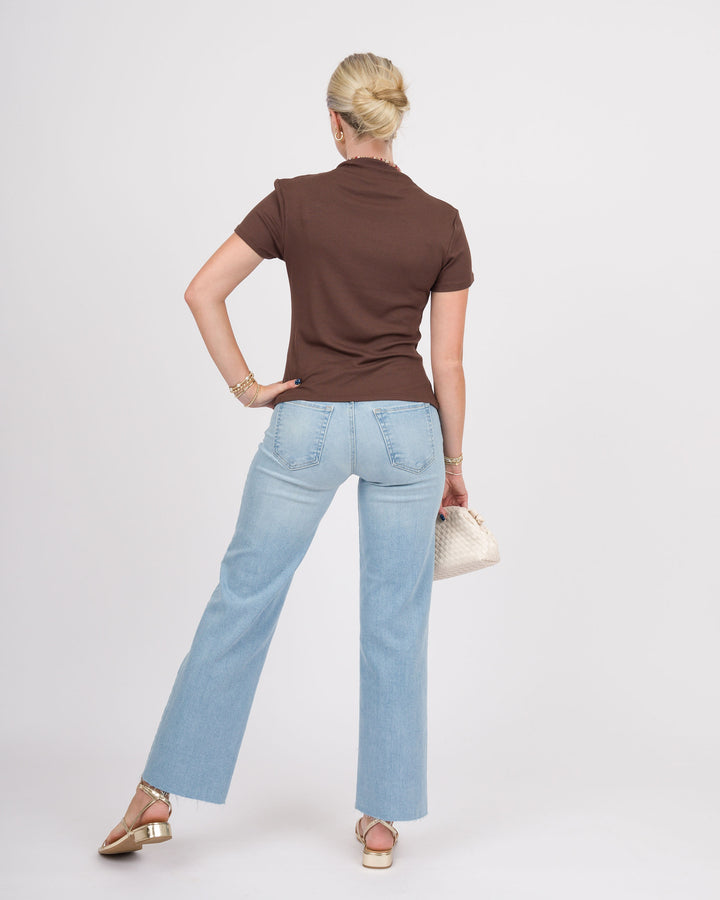 Lola Brown Mock Neck Top