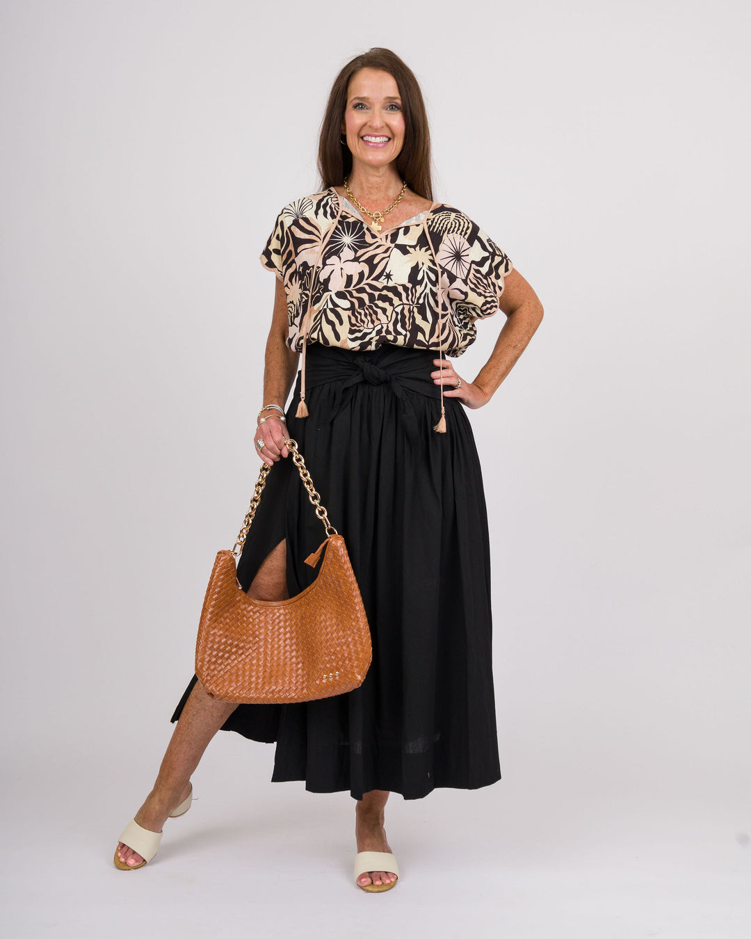 Talley Tassel Trimmed Top - Black