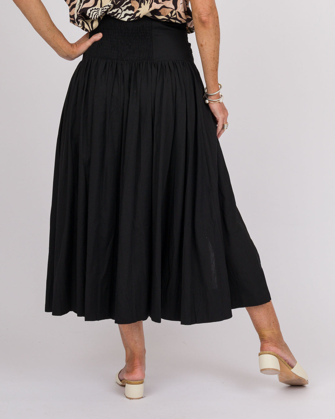 Maxi Skirt with Tie Waist - Black