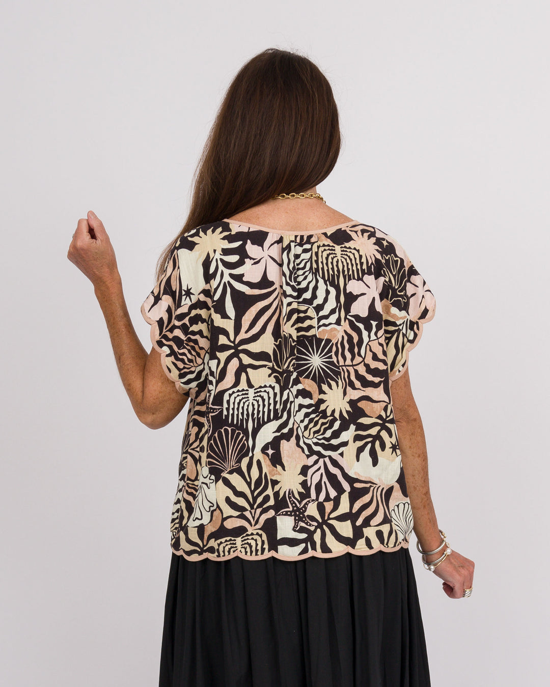 Talley Tassel Trimmed Top - Black
