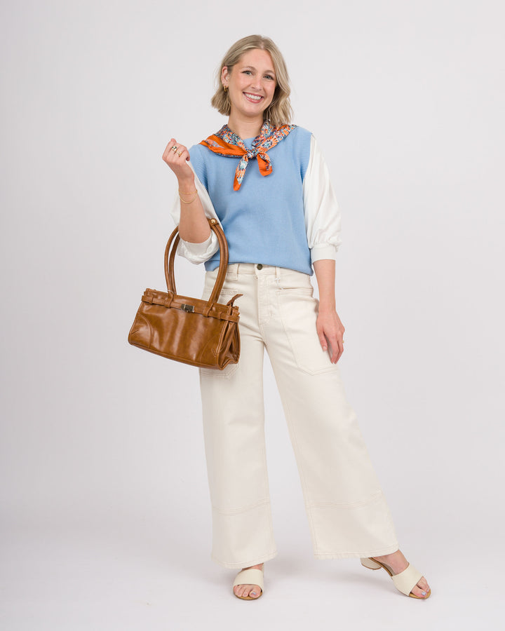 Betina Bubble Sleeve Top - Blue