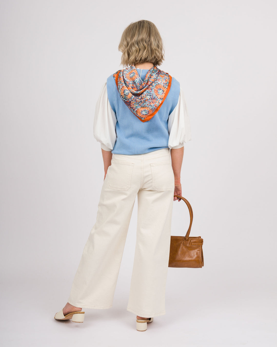 Betina Bubble Sleeve Top - Blue