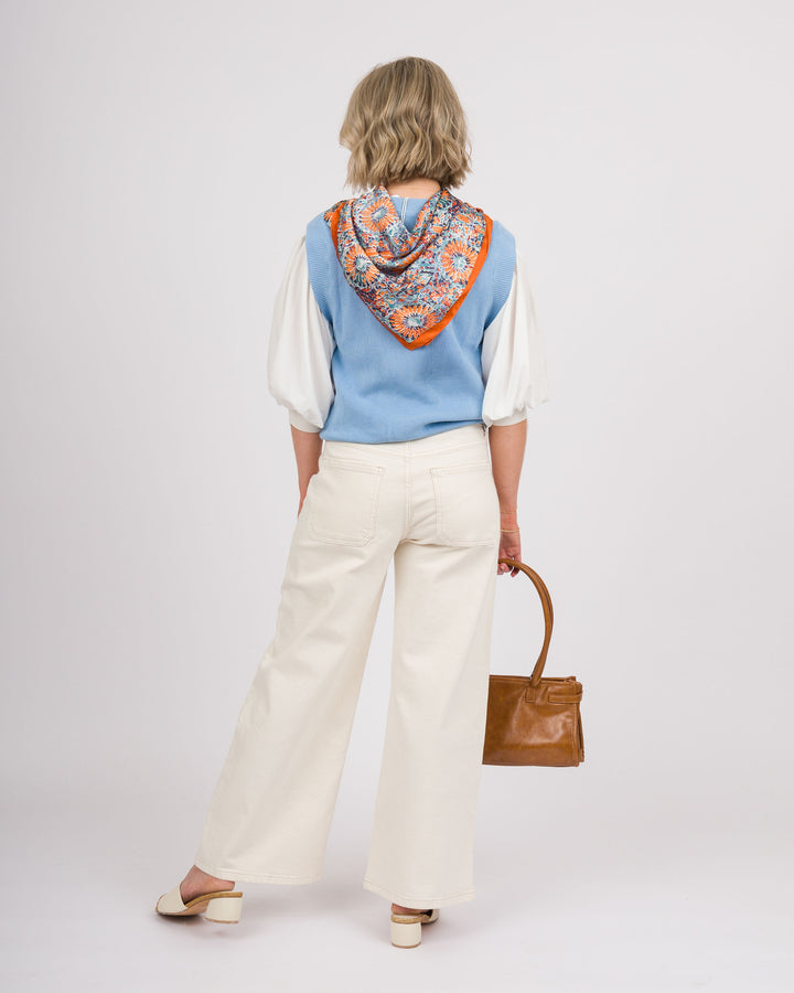 Betina Bubble Sleeve Top - Blue