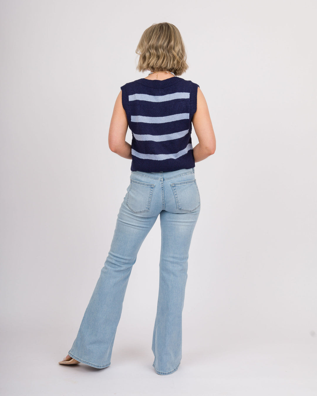 Case of the Blues Striped Sweater Vest
