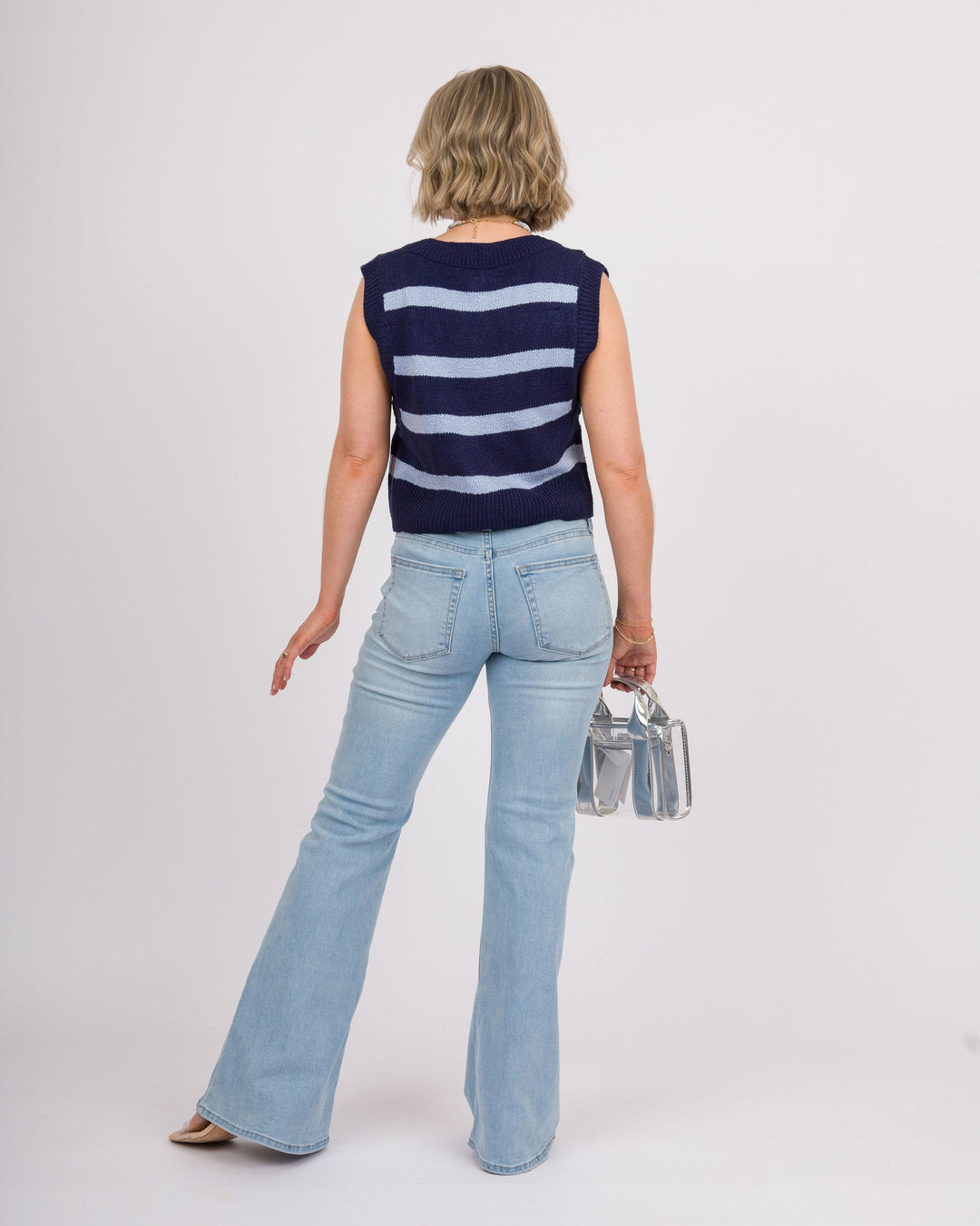 Case of the Blues Striped Sweater Vest