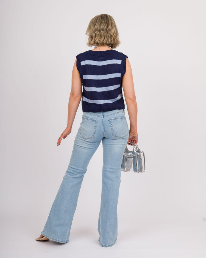 Case of the Blues Striped Sweater Vest