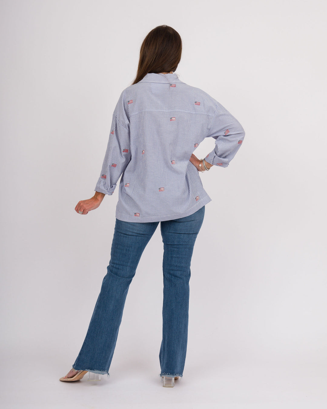 Striped Flag Top - Navy &amp; White