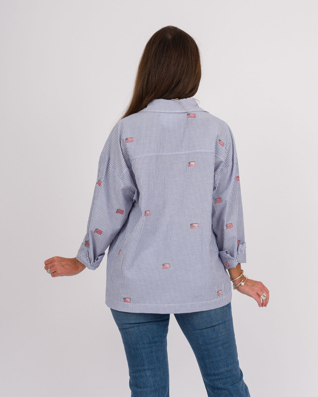 Striped Flag Top - Navy &amp; White